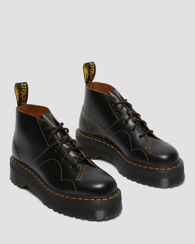 Black Men's Dr Martens Church Platform Monkey Boots | CA 548AHK